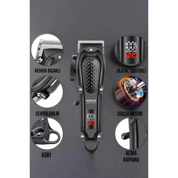 BFS Suya Dayanıklı Tıraş Makinesi Keskin Bıçaklı Dijital Göstergeli Şarjlı