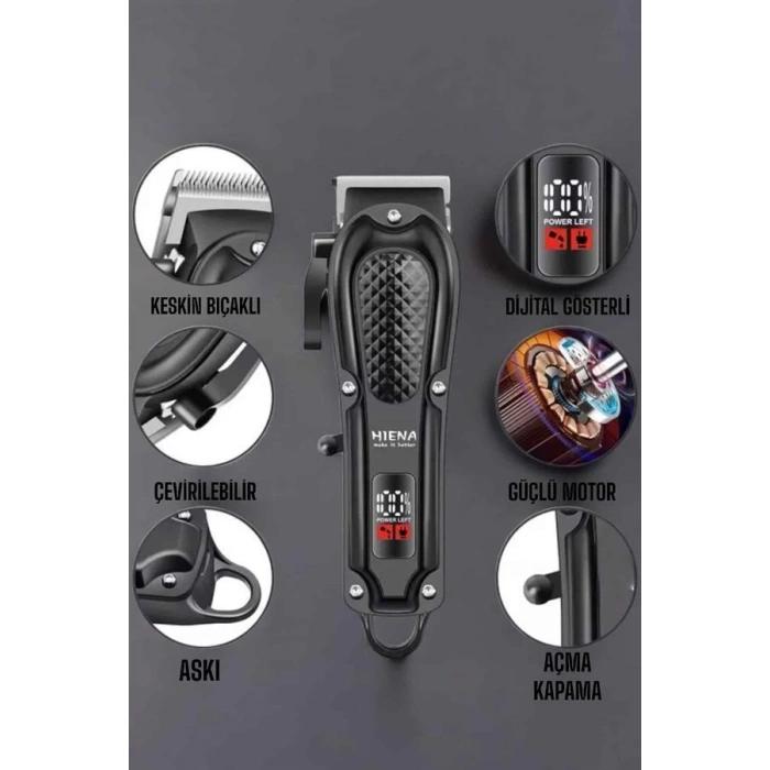 BFS Suya Dayanıklı Tıraş Makinesi Keskin Bıçaklı Dijital Göstergeli Şarjlı