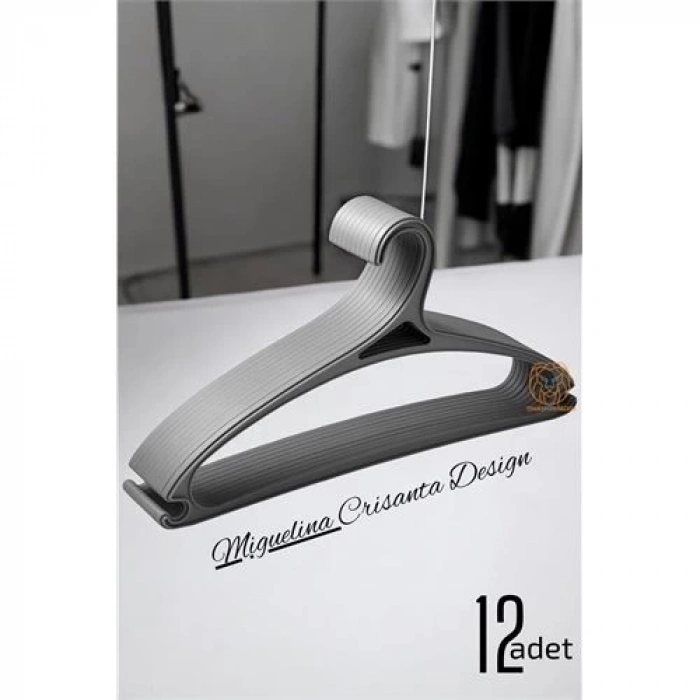BFS Tasarım Askı Seti 12 ADET Elbise Askısı M.Crisanta GRİ