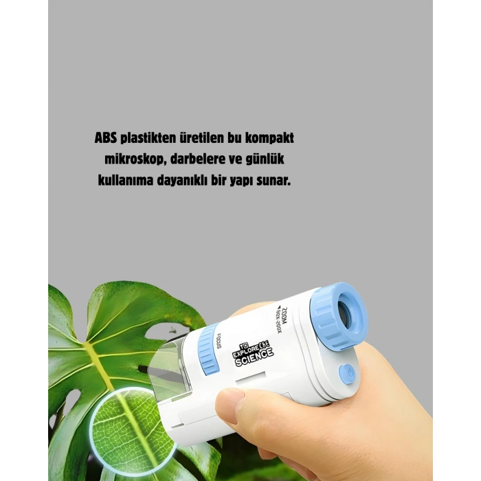 BFS Taşınabilir Eğitim Mikroskobu 80X–200X LED Işıklı ve Darbeye Dayanıklı