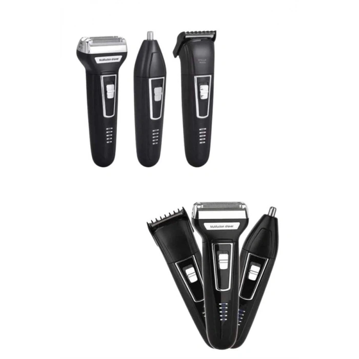 BFS Tıraş Makinesi 3 Başlıklı T Başlıklı Hassas Ciltlere Özel Saç Sakal Vücut Kulak ve Burun