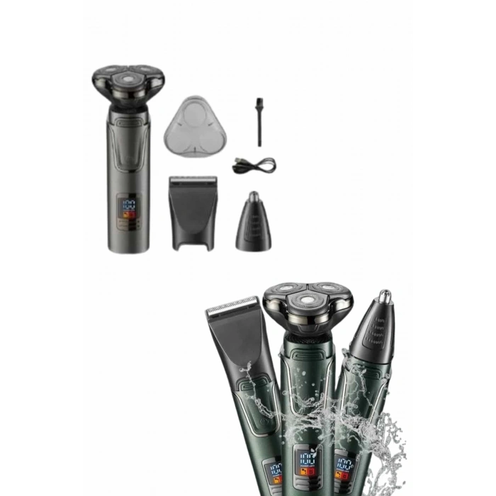 BFS Tıraş Makinesi Profesyonel 3in1 Dijital Göstergeli 3 Başlıklı Erkek Bakım
