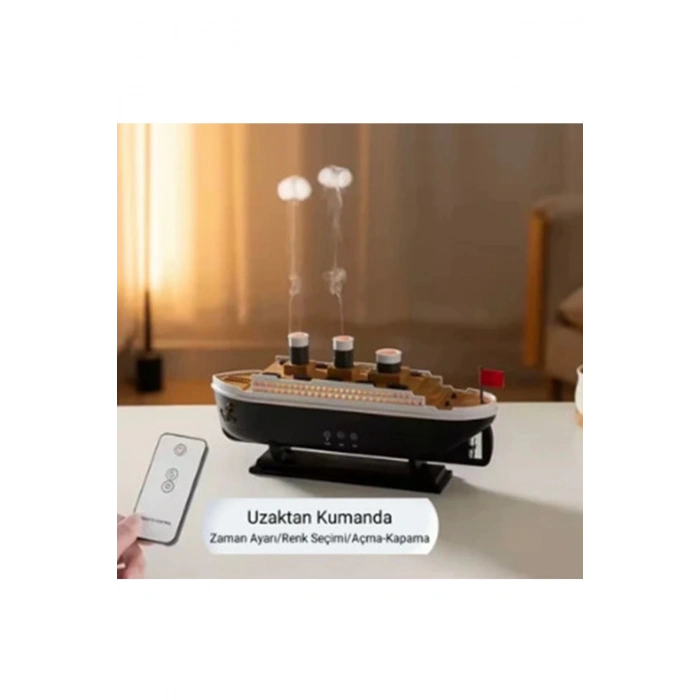 BFS Titanic Gemi Hava Nemlendirici Işıklı Fonksiyonlu Buhar Makinesi Kumandalı