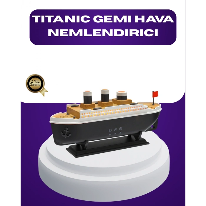 BFS Titanik Gemi Tasarımlı LED Işıklı Hava Nemlendirici Buhar Efektli Oda Difüzörü