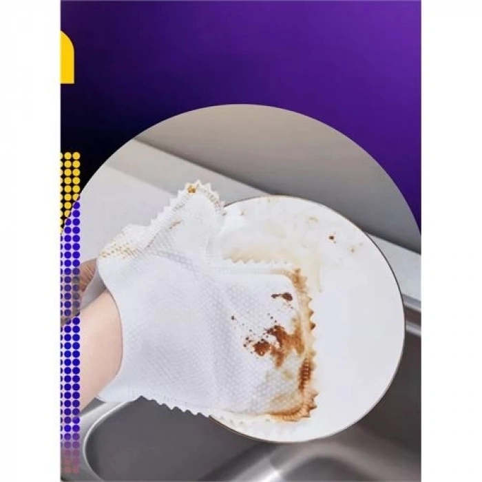 BFS  TüysüzTemizlik Eldiveni Islak ve Kuru Temizlik Eldiveni Bambu Lifi