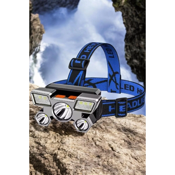 BFS Ultra Güçlü Led Işık Şarjlı Kafa Lambası Balıkçı Lambası Kafa Feneri