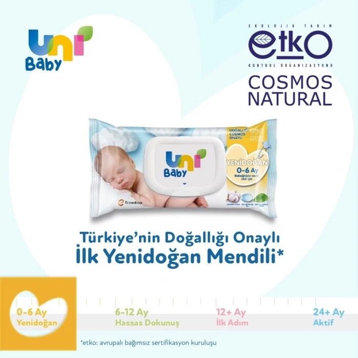 BFS   Uni Baby Yenidoğan Islak Havlu Mendil 3Lü 120 Yaprak
