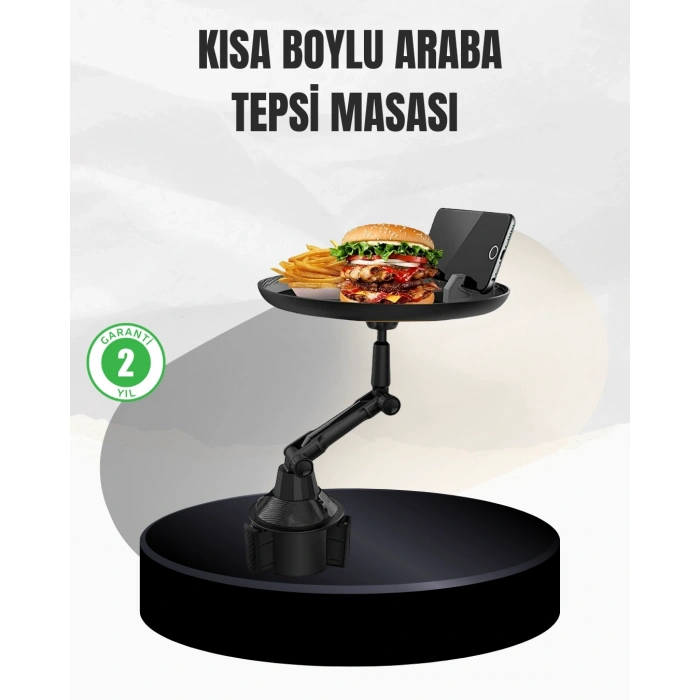 BFS Universal Araç İçi Bardaklık Tepsisi 9 İnç Yemek Alanı ve Telefon Standlı