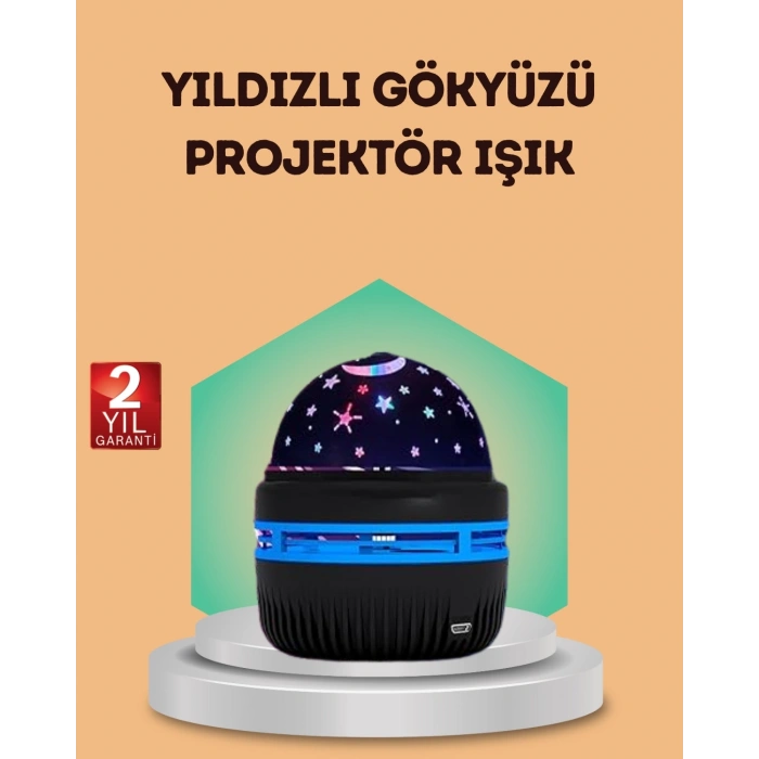 BFS USB Galaxy Projektör Lamba – Romantik Atmosfer, Çocuk Odası, Parti ve Düğün Işığı