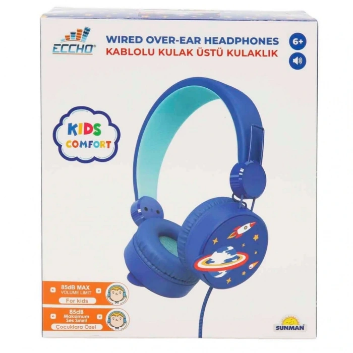 BFS Uzay Desenli Mikrofonlu Kulak Üstü Kulaklık