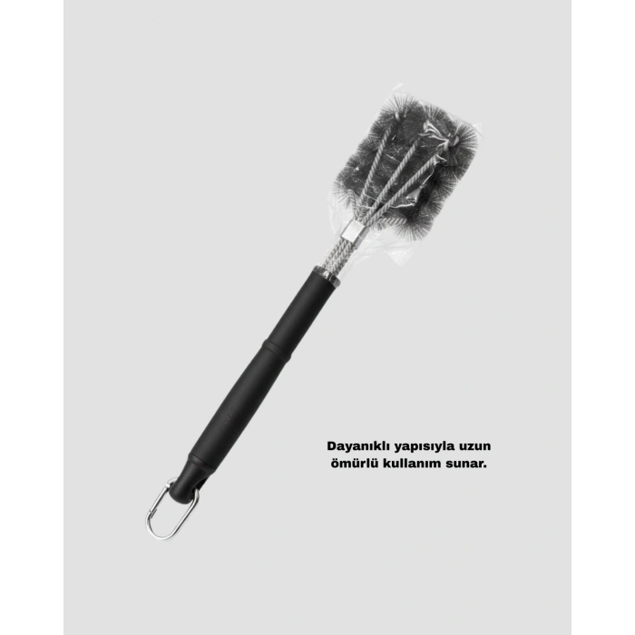 Mey İthalat® Uzun Saplı Izgara Temizleme Fırçası Çelik Telli