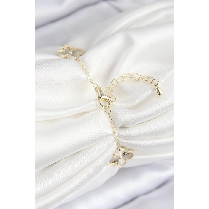 BFS VIP Pirinç Yonca Model Gold Renk Kadın Bileklik