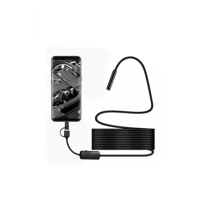 BFS Vtn-02 Endoskop Yılan Video Kamera Led’li 2 Metre 7 Mm Sert Kablo Su Geçirmez