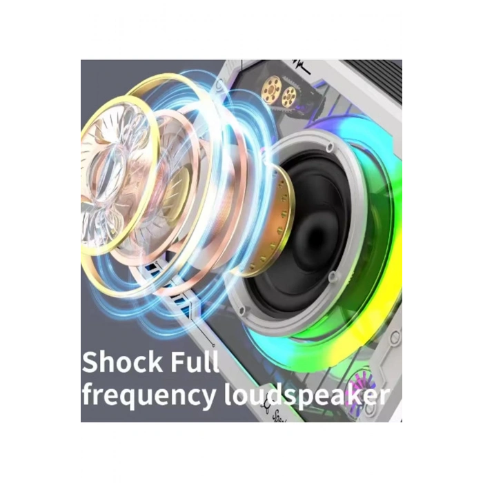 BFS Vtn-82 Taşınabilir Kablosuz Işıklı Bluetooth Hoparlör Ses Değiştirme Özellikli