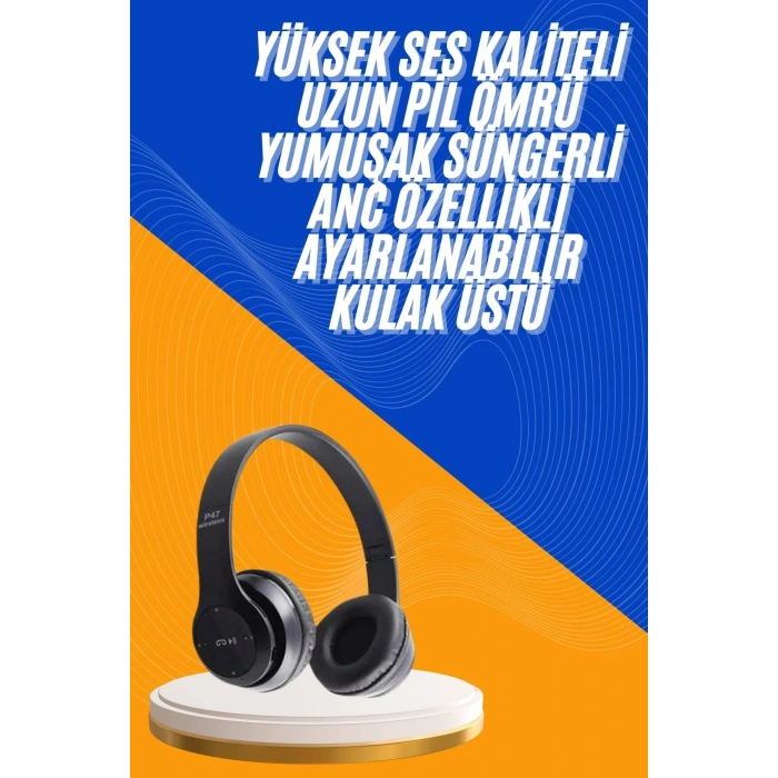 BFS Wireless 5.0 Bluetooth Kablosuz Kulaklık ANC Özellikli Kulak Üstü Ayarlanabilir