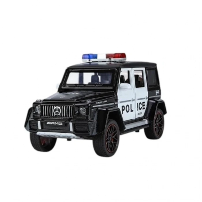 BFS  XHD-B2433 -Vardem  Çek Bırak Işıklı ve Sesli G Polis Metal Jeep 1:24