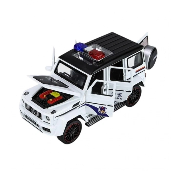 BFS  XHD-B2433 -Vardem  Çek Bırak Işıklı ve Sesli G Polis Metal Jeep 1:24
