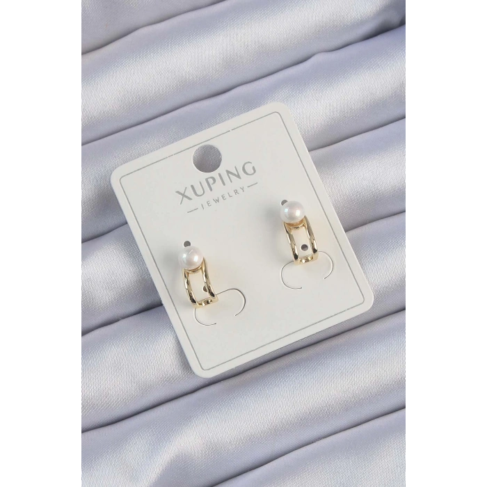 BFS Xuping Gold Renk İnci Taşlı Halka Küpe