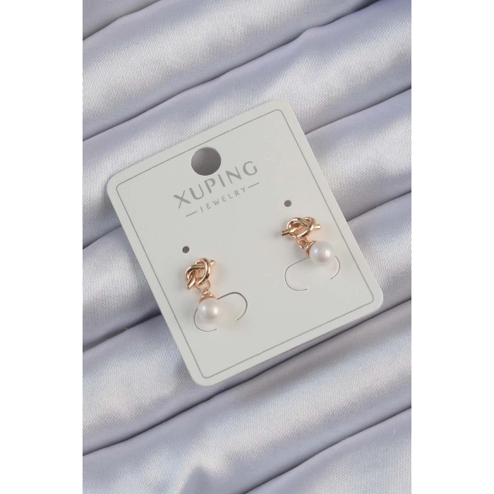 BFS Xuping Rose Renk İnci Taşlı Düğüm Küpe