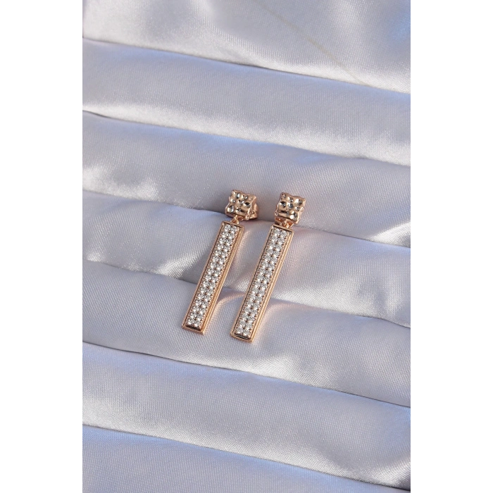 BFS XUPİNG Rose Renk Zirkon Taşlı Su Yolu Küpe