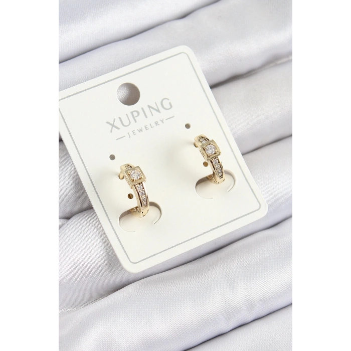 BFS Xuping Zirkon Taşlı Kemer Model Gold Renk Kadın Küpe