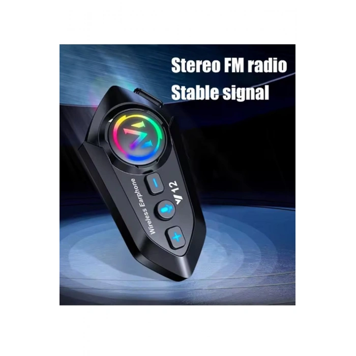 BFS Y12  Motor Kask Kulaklık Rgb Modlu Radyolu Motosiklet Kulaklık 5.3 Bluetooth Intercom