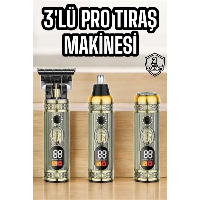 BFS Yeni Nesil Tıraş Makinesi Pro 3 Başlıklı Dijital Göstergeli