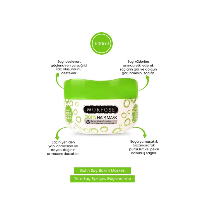 Biotin Saç Maskesi 500 ML - Gür ve Dolgun Saçlar - mrfs