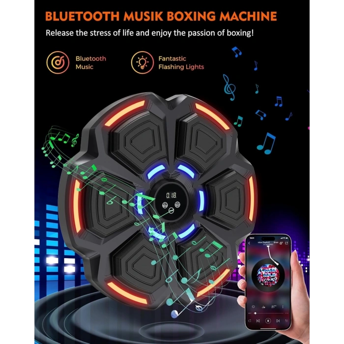 Bluetooth Hoparlör Özellikli Duvar Boks Makinesı  9 Mod Seviye Ayarlı  Müzikli Boks Makinesı