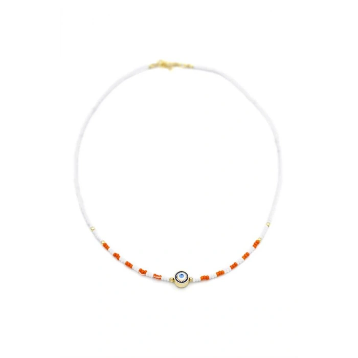 Boncuk Göz Kolye - Beyaz