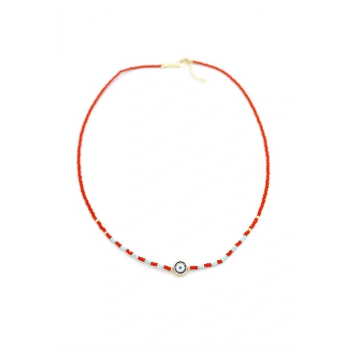 Boncuk Göz Kolye - Kırmızı