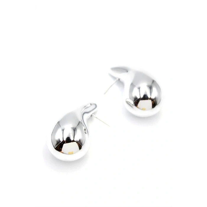 Büyük Boy Damla Küpe - Gümüş