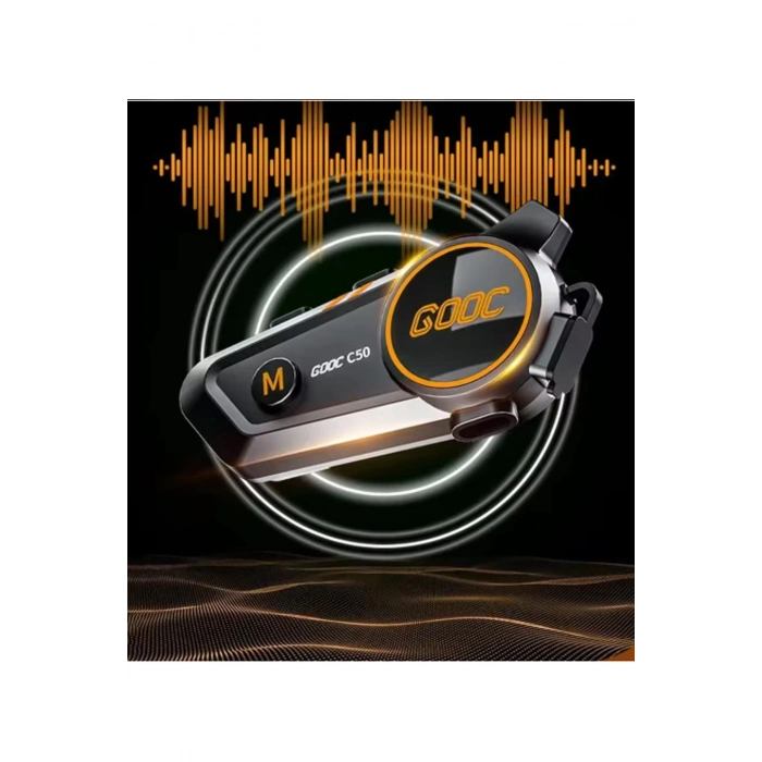 C50 2x Motosiklet Intercom Kask Kulaklık 1500 Mah Rgb Işıklı Çift Eşleşme