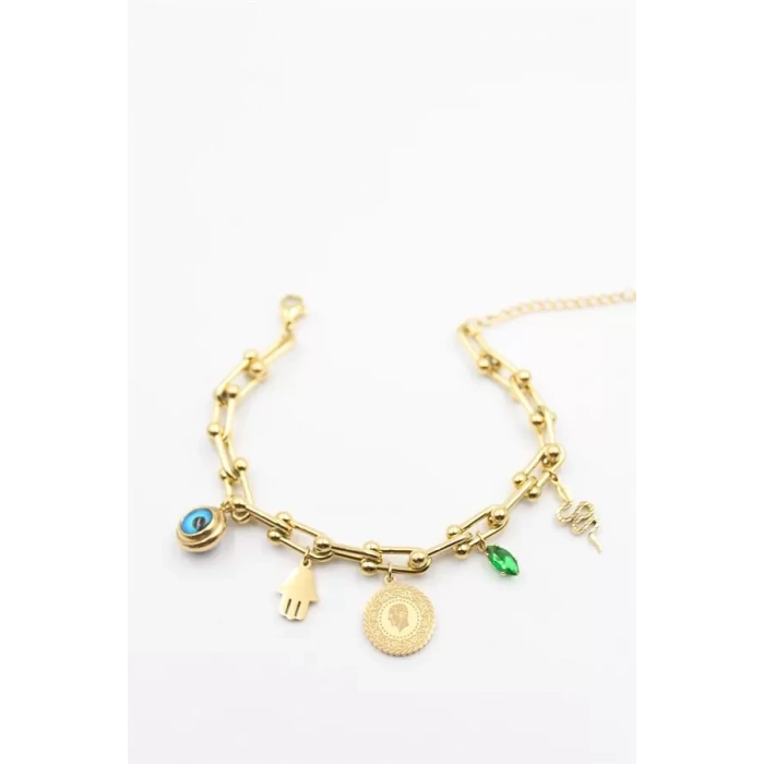 Charm Tfn Zincir Bileklik - Altın