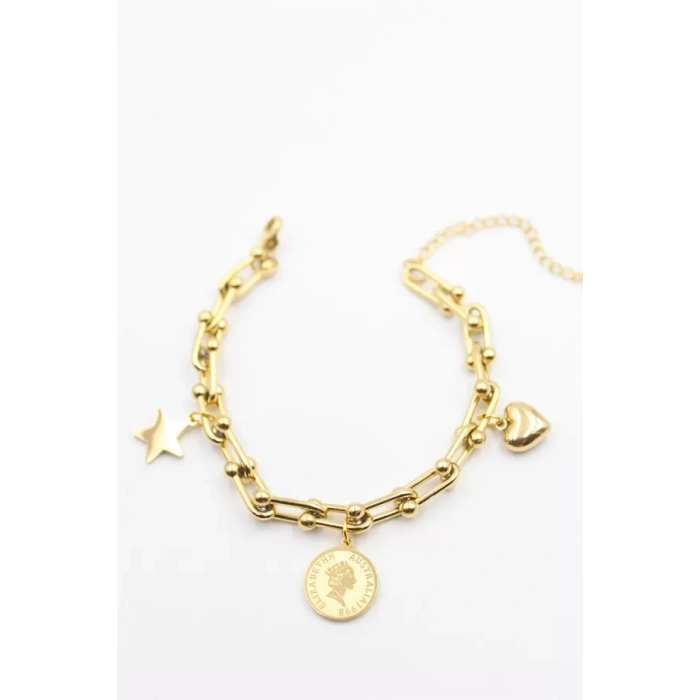Charm Tfn Zincir Bileklik - Altın