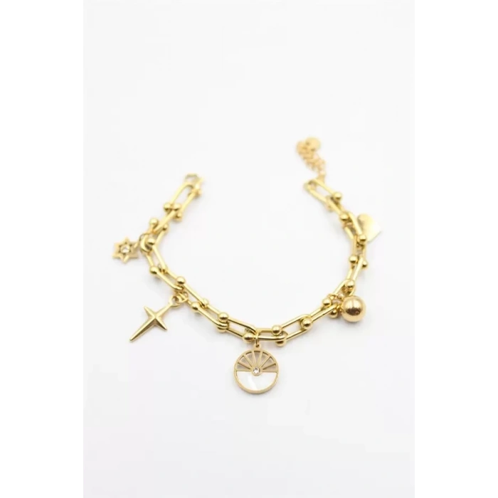 Charm Tfn Zincir Bileklik - Altın