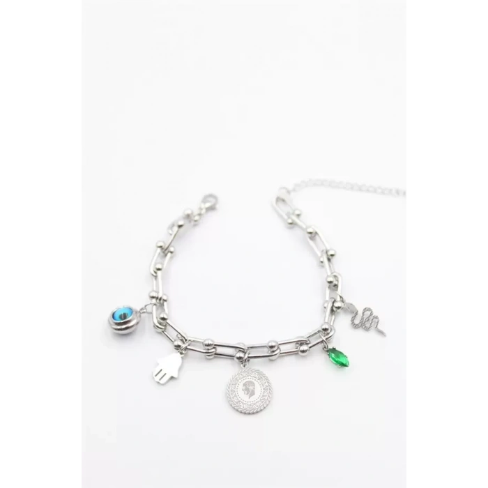 Charm Tfn Zincir Bileklik - Gümüş