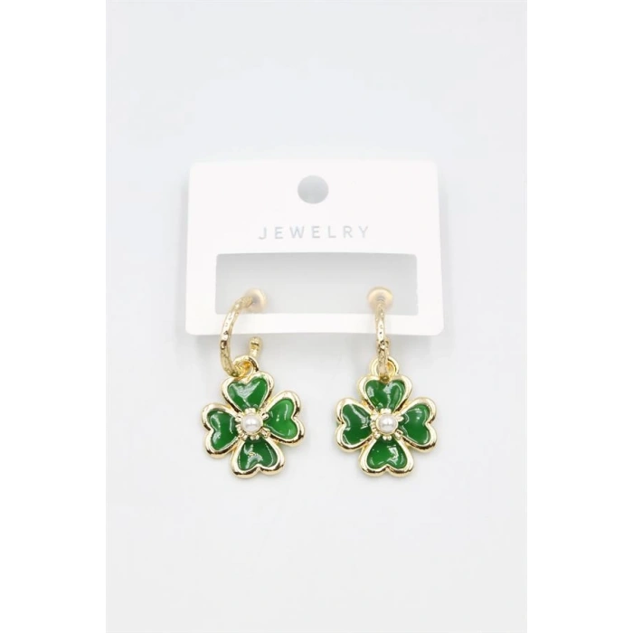 Çiçek Küpe - Yeşil