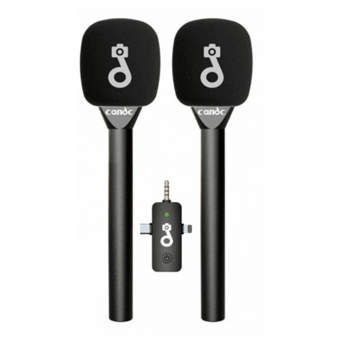 Çift Mikrofonlu Profosyonel Kablosuz Yüksek Kaliteli Ses Kaydı Röportaj Mikrofonu