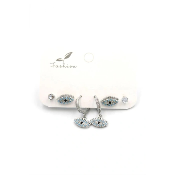 Çoklu Göz Küpe - Gümüş