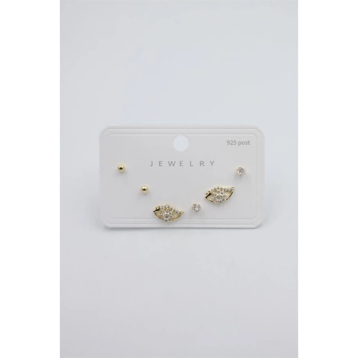 Çoklu Set Küpe - Altın