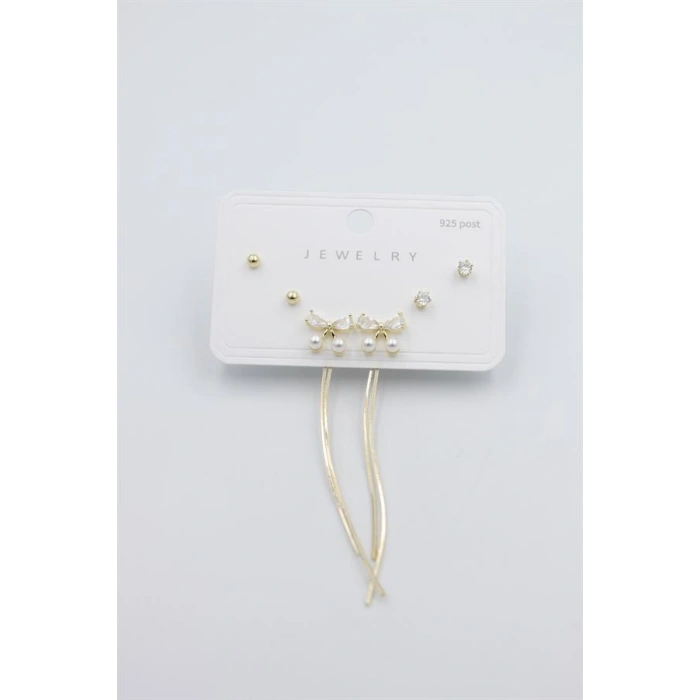 Çoklu Set Küpe - Altın