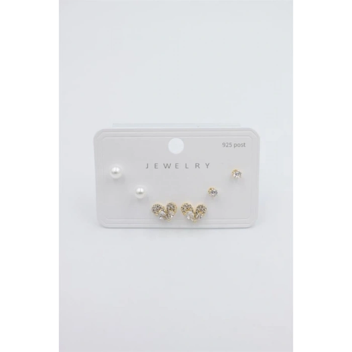 Çoklu Set Küpe - Altın