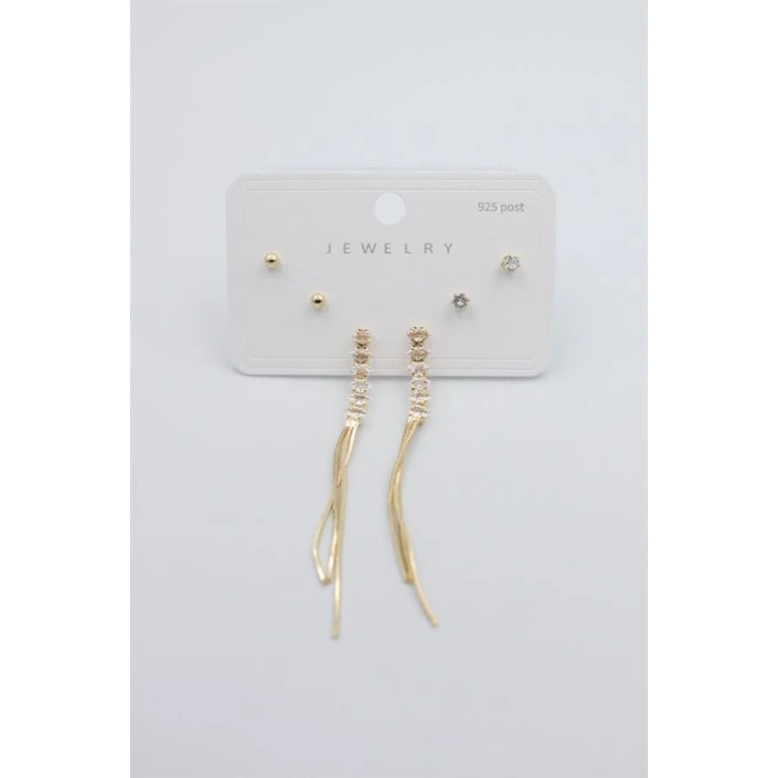 Çoklu Set Küpe - Altın