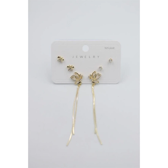 Çoklu Set Küpe - Altın