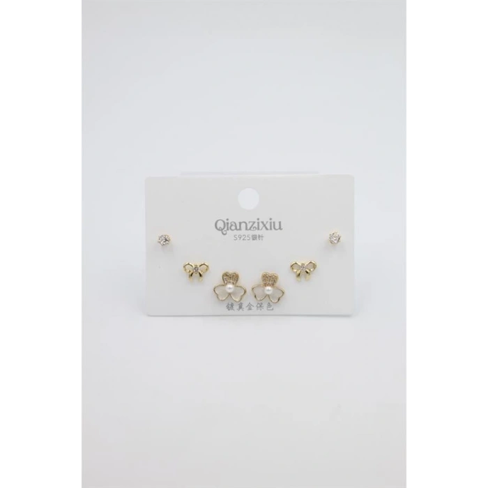 Çoklu Set Küpe - Altın