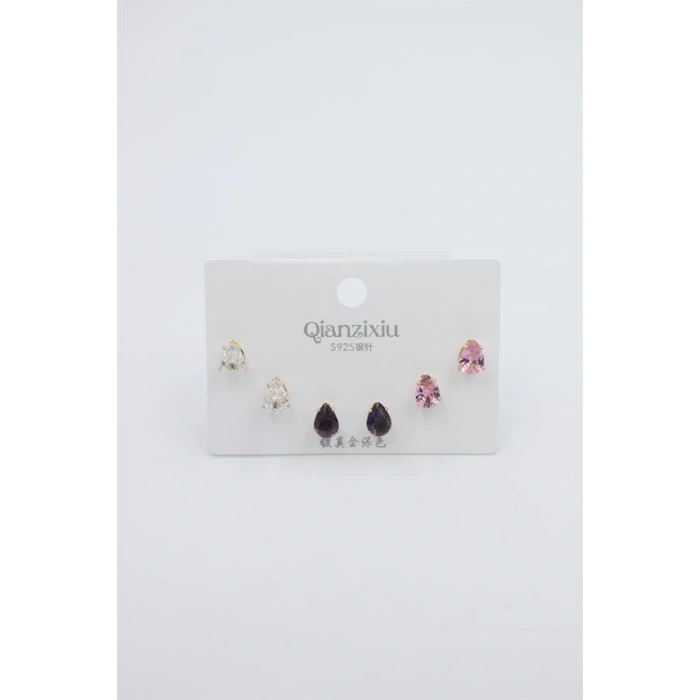 Çoklu Set Küpe - Altın