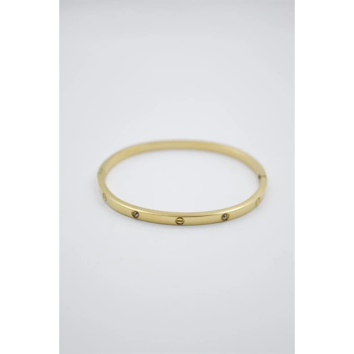 CRT Model Taşlı İnce  Bilezik - Altın