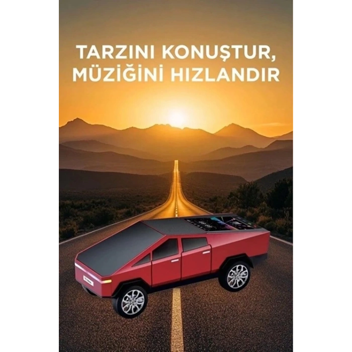 D68 Cyber Model Araba Tasarımlı Bluetooth Hoparlör 15w Güçlü Ses Rgb Led /tws/usb Kırmızı