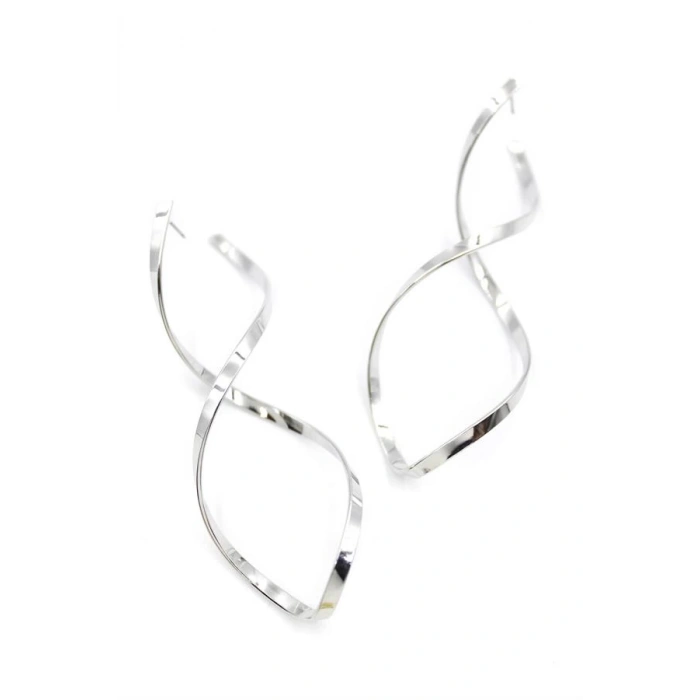 Dalgalı Küpe - Gümüş